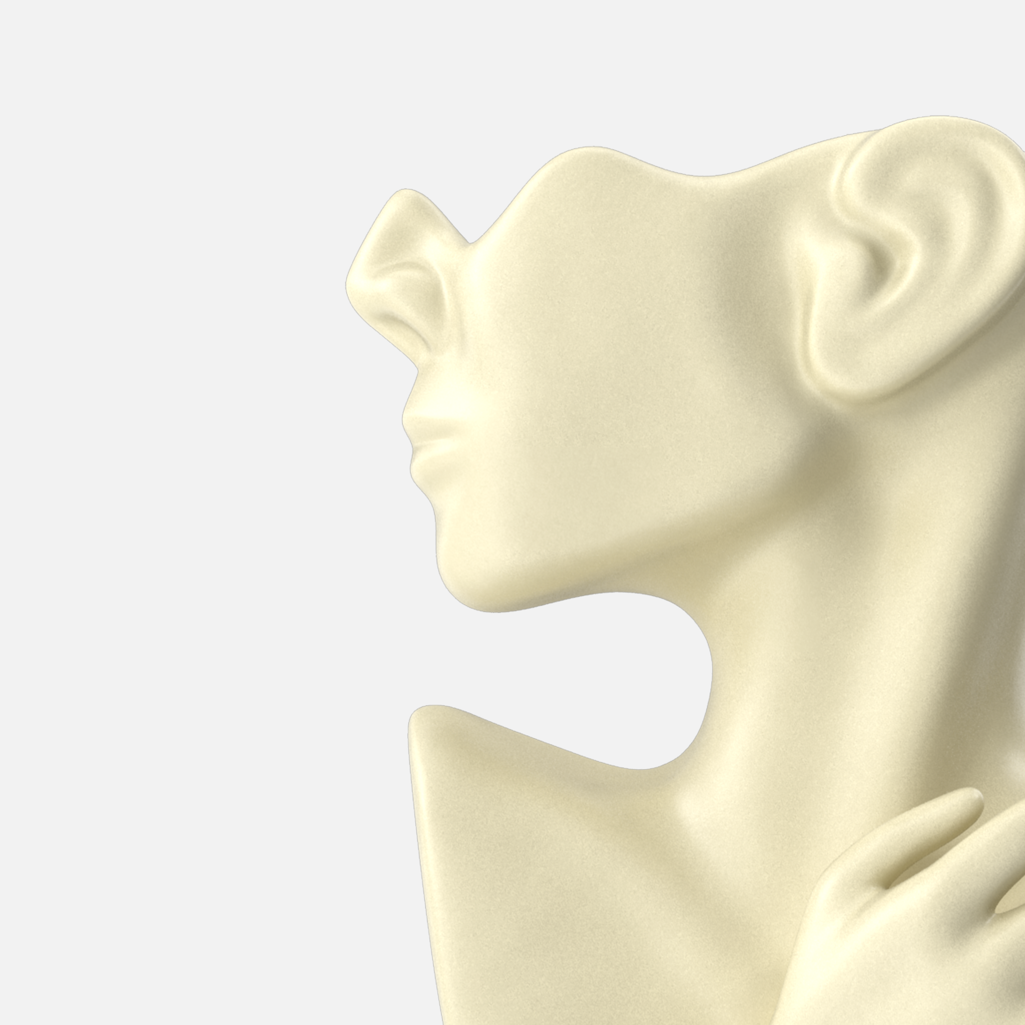 Abstract Bust Vase Beige